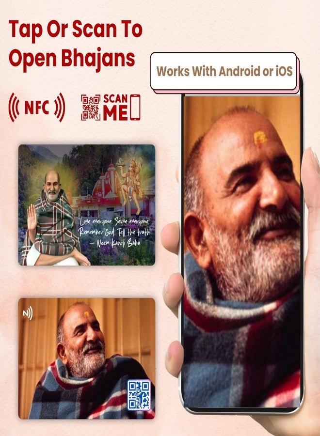 Tinydabba Neem Karoli Baba Card | NFC and QR Enabled | Bhajan & Aarti | Best Spiritual Gift - Image 3